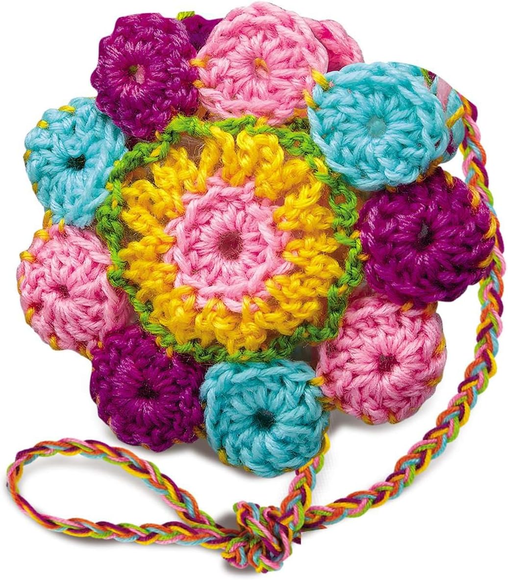 Knitting & Crochet Kit for Kids Ages 8-12 – Learn to Knit with French Knitting Reel, Crochet Hooks, Yarn, Scarf &