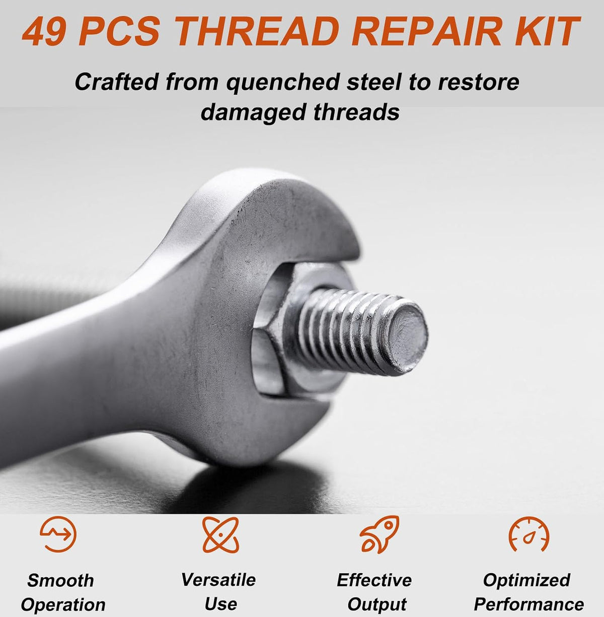 Marvelity 49 PCS Thread Chaser Repair Kit, UNC UNF Metric Rethread Tool Set