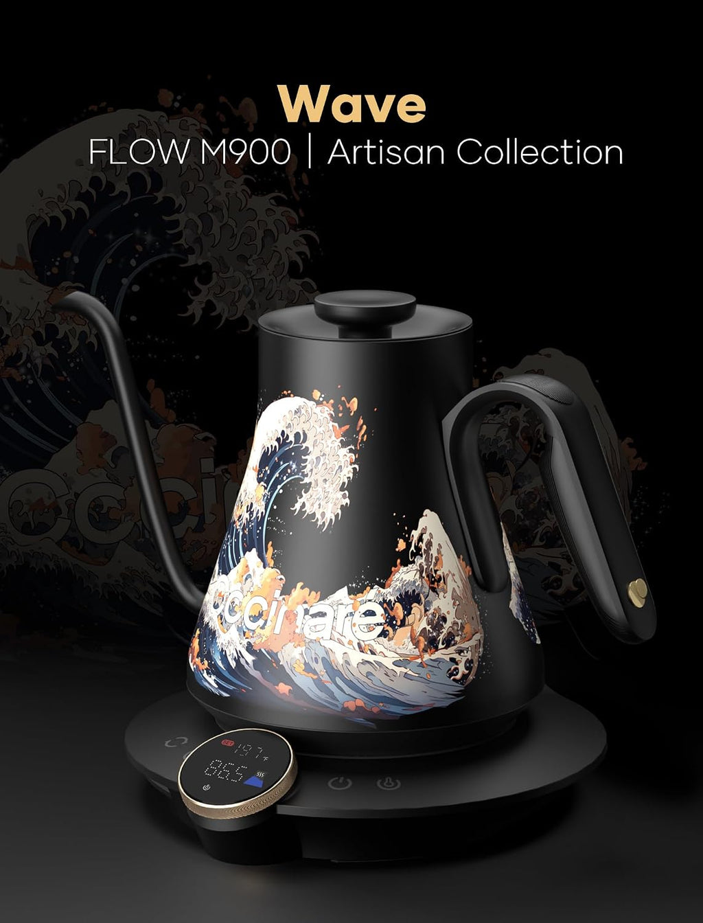 Artisan Collection Gooseneck Electric Kettle, ±0.5°F Temperature Control for Pour Over Coffee & Tea, 1500W Quick