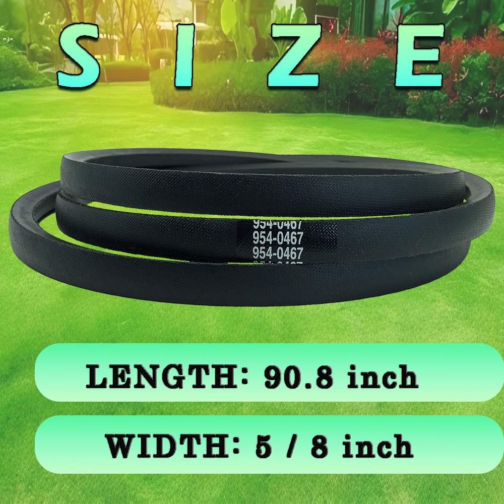 954-0467A Lower Drive Belt, 5/8” x 90.8” Aramid Replacement for Craftsman T1100, Cub Cadet LTX1040, Troy-Bilt Bronco, Toro LX460 Lawn Tractor