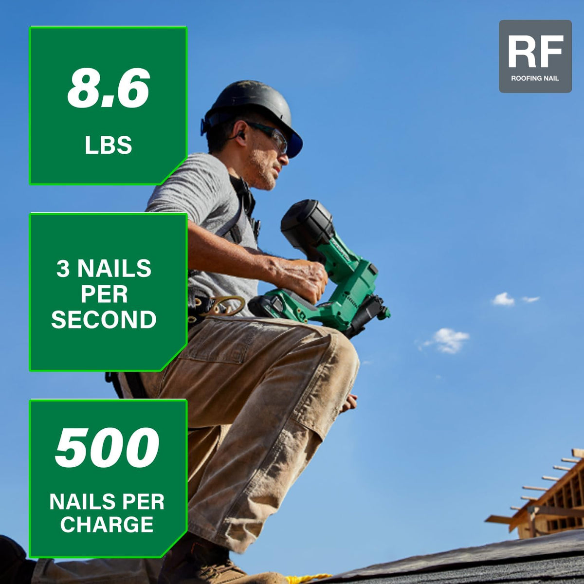 Metabo HPT Roofing Nailer, 18V MultiVolt Brushless, Coil Kit, NV1845DA
