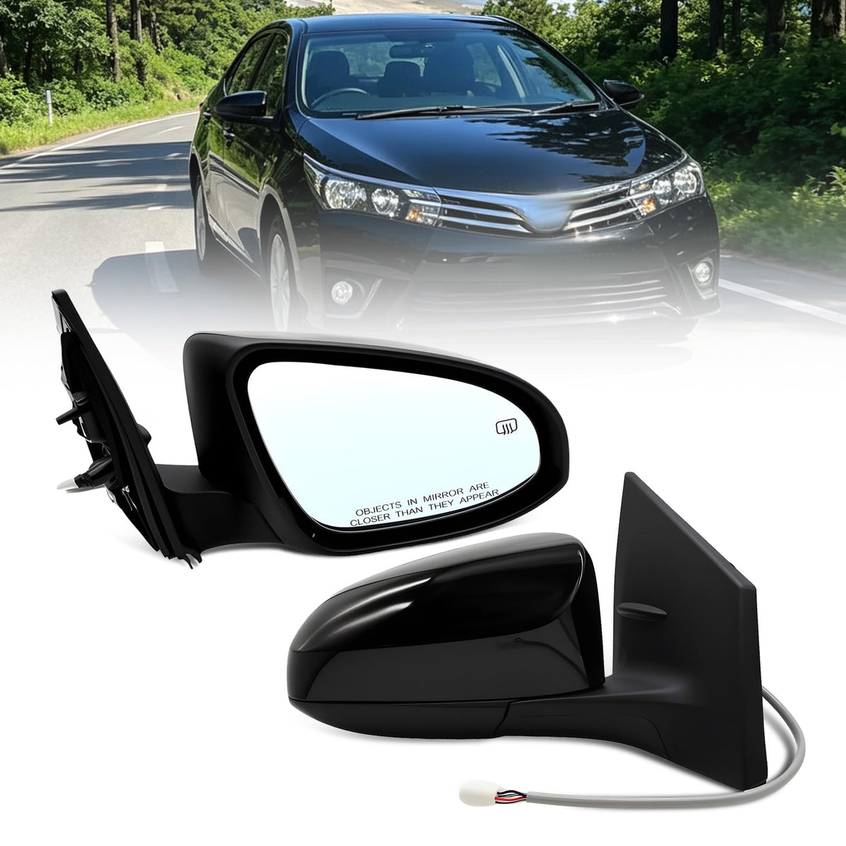 Jecoupoon Right Side Mirror Assembly Compatible with Corolla 2014-2019
