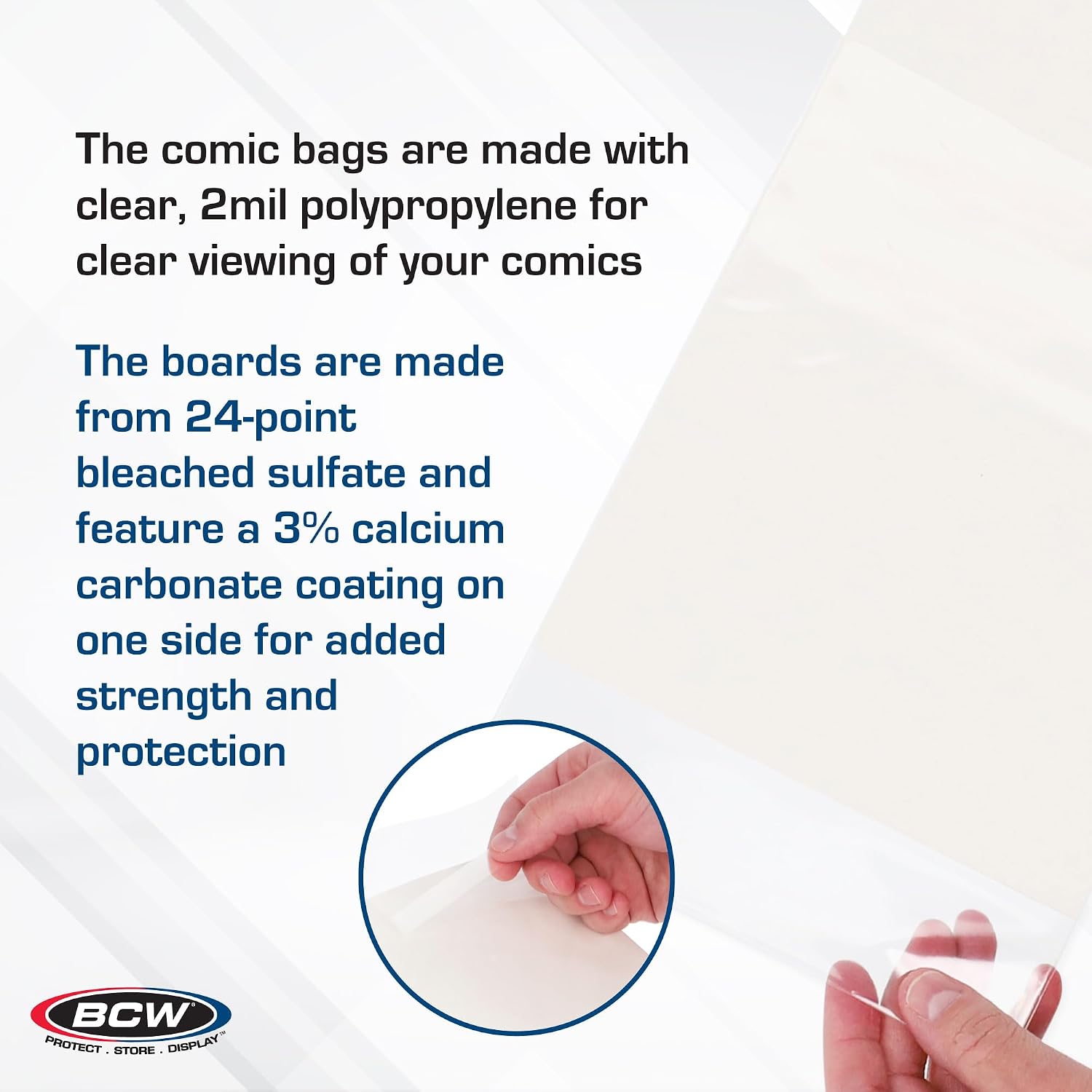 Resealable Thick Current Comic Bags & Backing Boards (100 ct) | Acid-Free Comic Bags and Boards Storage & Protector |