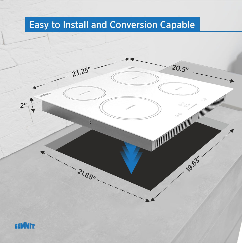Summit 24" 4 Zone Induction Cooktop, White- SINC4B242W