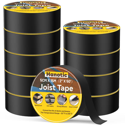 Joist Tape for Decking 2'' X 50', 10 Rolls Waterproof Butyl Tape