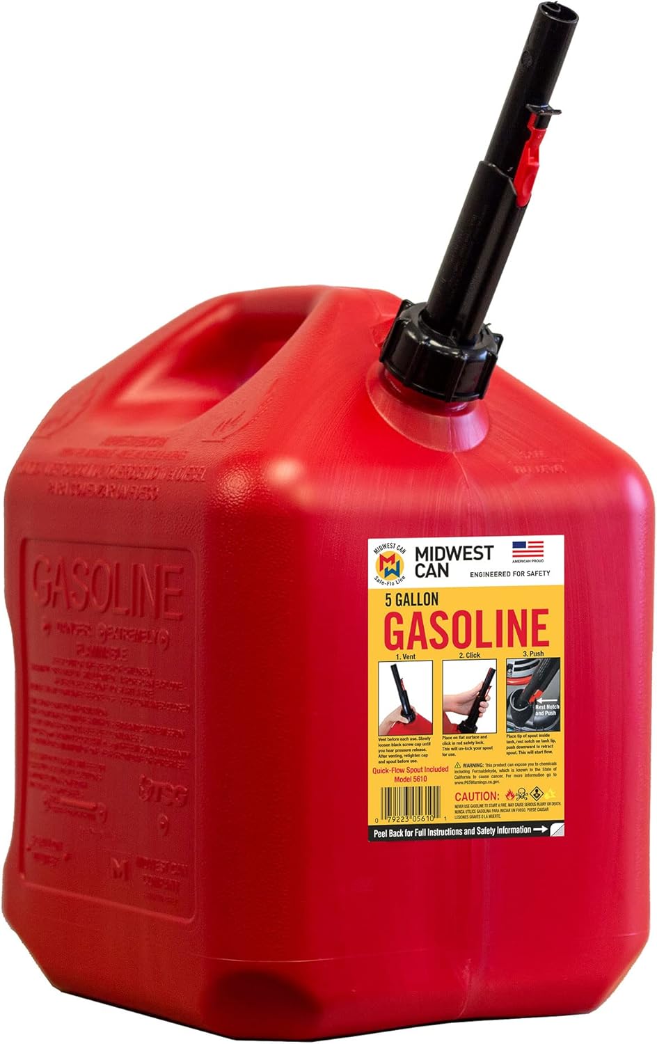 Company 5610 5 Gallon Gas Can Fuel Container Jugs w/Spout (2 Pack) | (2 Pack)