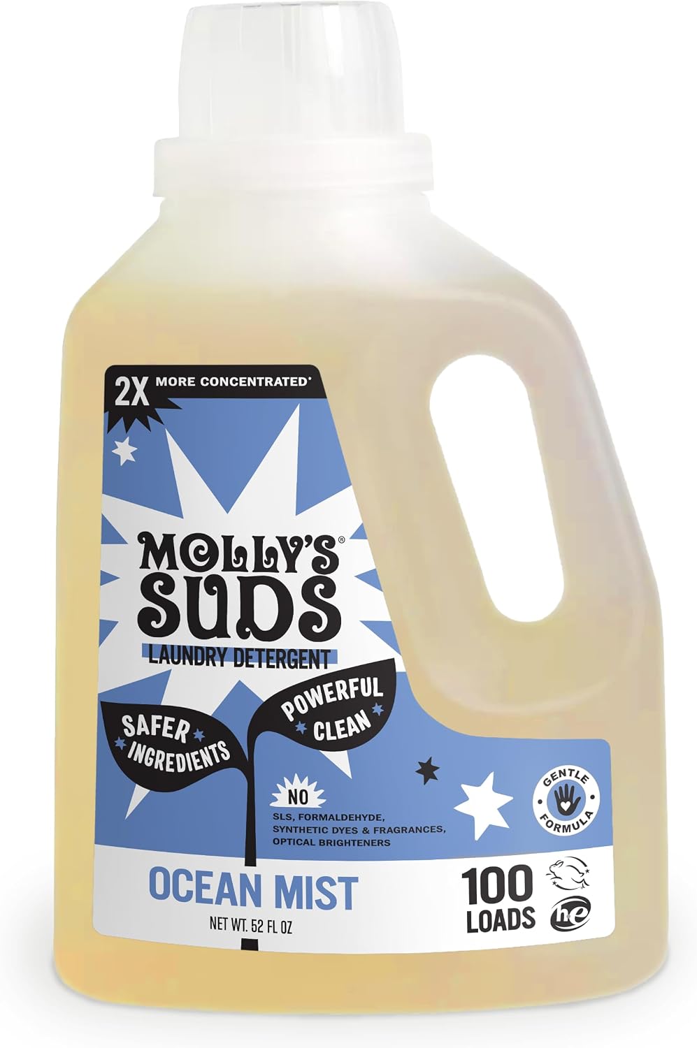 Liquid Laundry Detergent | Clean Laundry Detergent Soap for Sensitive Skin | 2x Concentrated, High Efficiency (HE) |