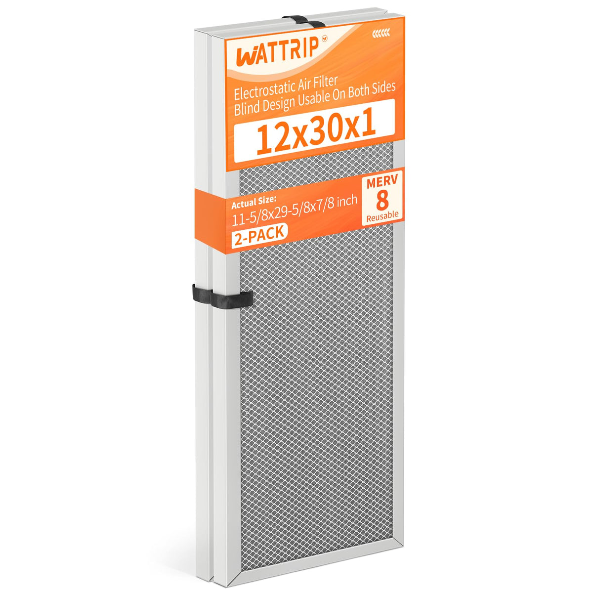 2-Pack 12x30x1 MERV 8 Reusable HVAC Electrostatic Furnace Filters