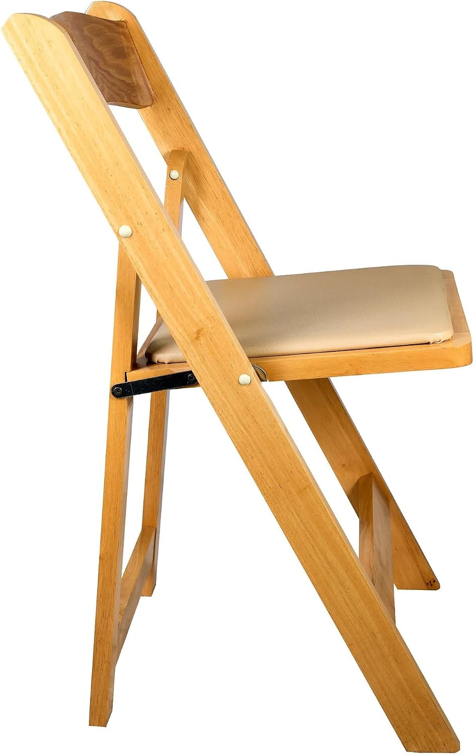 Chivari Folding Stackable Chairs with Comfortable Padded Seats for Weddings and Formal Events (4, Natural)