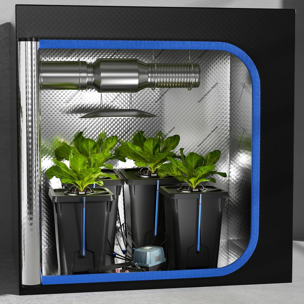 4 Buckets DWC Hydroponics Growing System with Top Drip Kit 7 Gallon Deep Water Culture Bucket System with Air Pump