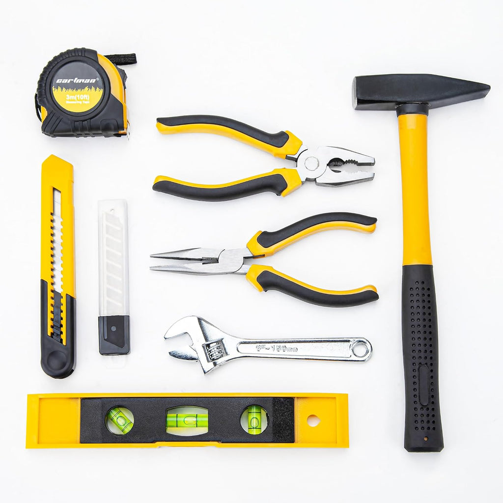 57-Piece Home Tool Kit, Household Essential Hand Tool Set with Durable Plastic Toolbox, Perfect for Home Repair