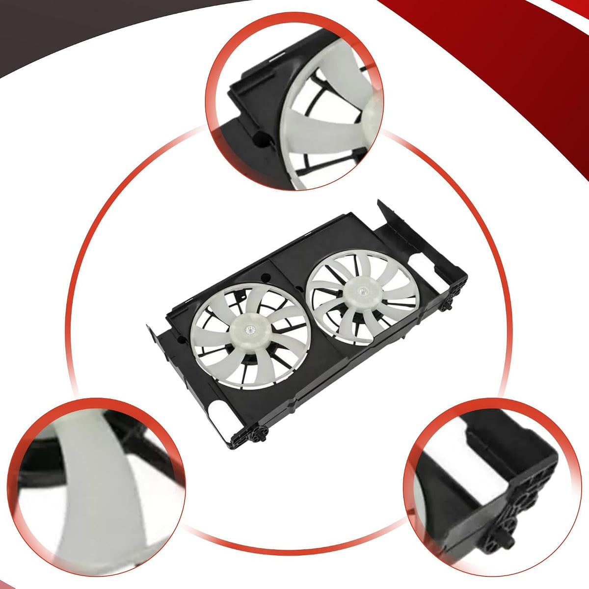 PartsFlow Radiator Condenser Cooling Fan Assembly for 2013 2014 2015 2016 2017 2018 Toyota RAV4 2.5L 621-557 623290