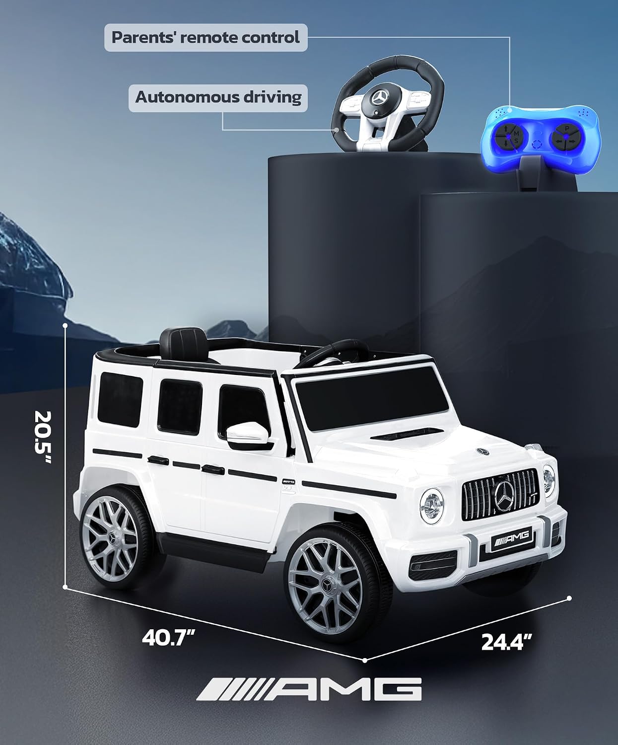 Licensed Mercedes-Benz AMG G63 Ride on Toys,Electric Car for Kids W/Parents Control,Electric Powered G Wagon Ride On
