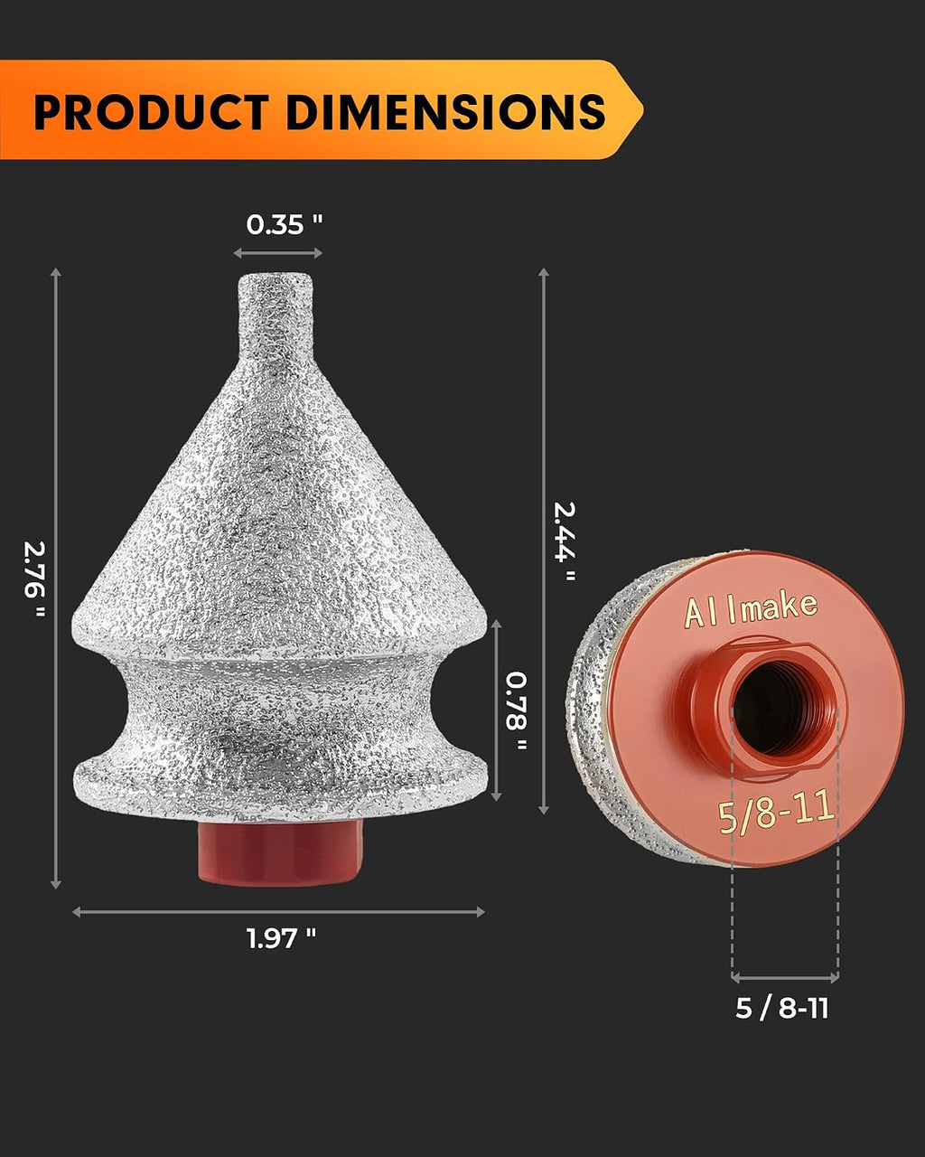 4-in-1 Diamond Beveling Chamfer Bit, Diamond Chamfering Bit for Grinder