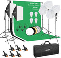 Photography Lighting Kit with 8.5x10Ft Backdrop Stand,6x9FT Backdrops | Softbox Lighting Kit with 5500K 50W LED