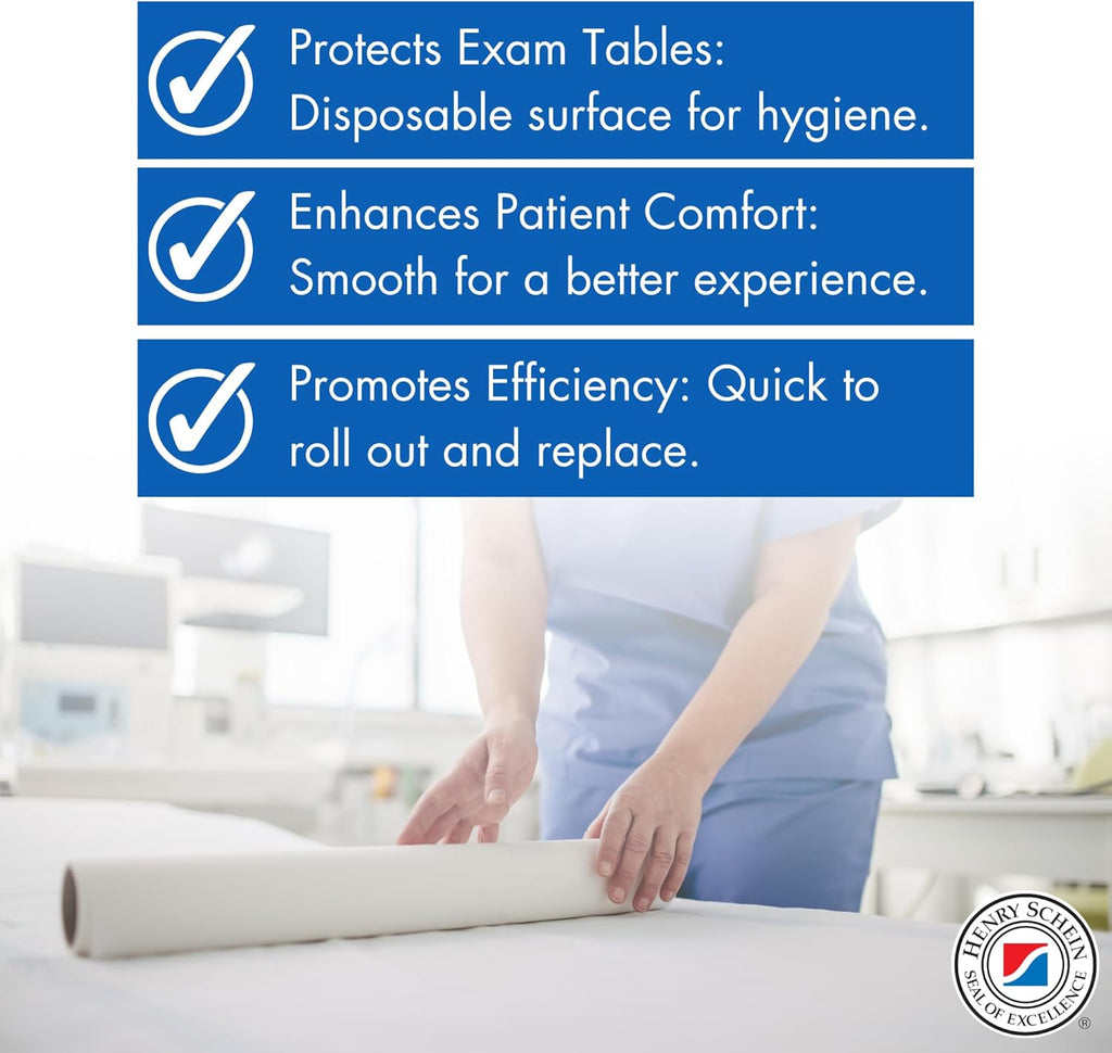Smooth Exam Table Paper, 21" x 225 Ft, Standard, 1 Roll | Latex Free, Disposable, Suitable for Medical, Dental