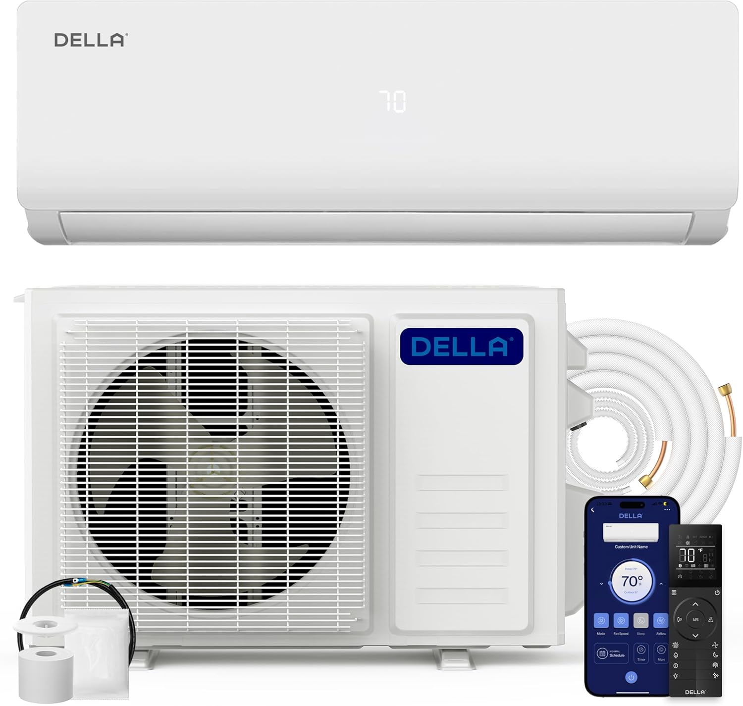 Vario Series 12000 BTU Mini Split AC, Work with Alexa and Wifi, 20.5 SEER2 Cools Up to 550 Sq.Ft, Energy Efficient