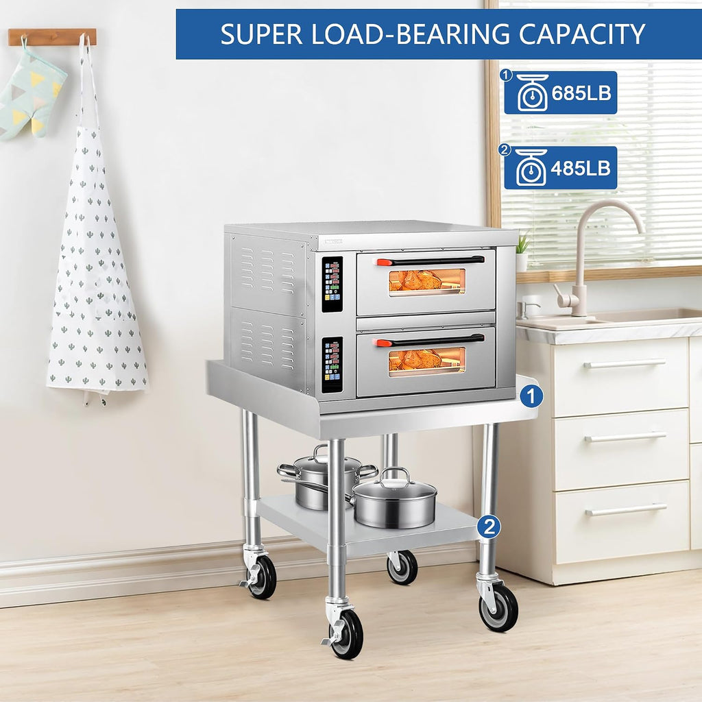 HARDURA Stainless Steel Equipment Stand with Casters 30"X24"