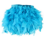 Aqua Blue Turkey Feathers Trim Fringe 5Yard 4-6inch