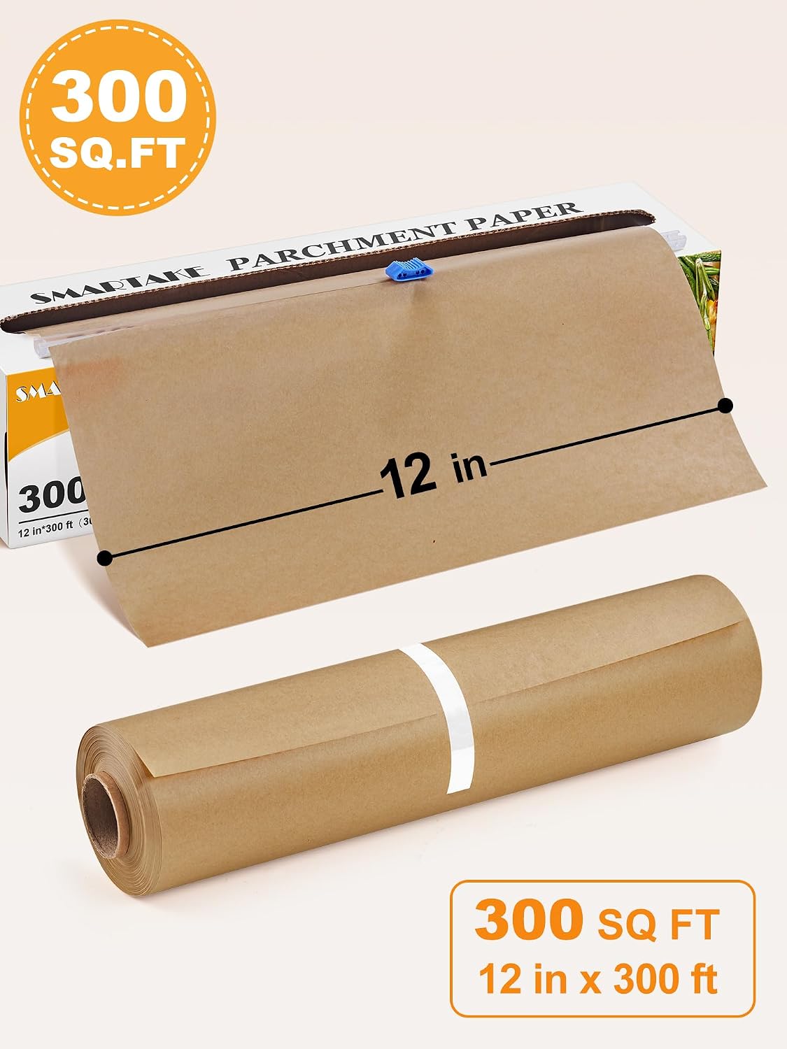 Parchment Paper Roll for Baking, 12 in x 300 ft, 300 sq.ft