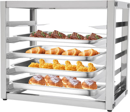 Bun Pan Rack, 5 Tier Commercial Tabletop Baking Tray Rack, Portable Storage Cooling Shelf, Stainless Steel Bun Pan