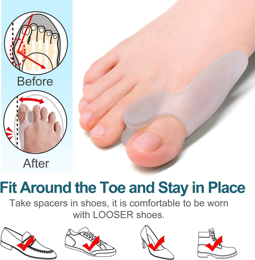 8 Pack Bunion Cushion and Protector(1/2'' Thick), Bunion Pads, Bunion Corrector and Bunion Relief with Gel Shield
