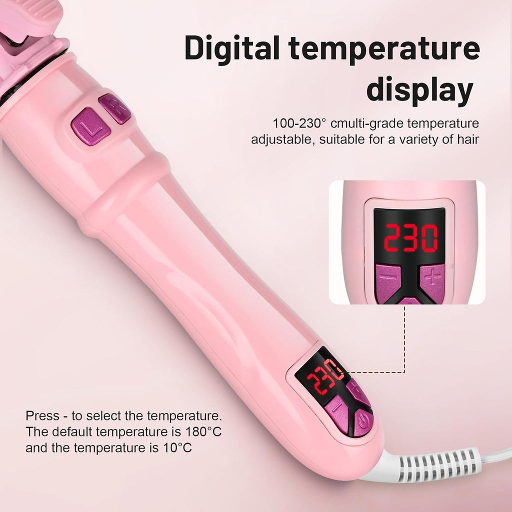 Automatic Rotating Curling Iron, 1 Inch (28mm) Auto Rotating Barrel Hair Curler with Negative Ion Ceramic Tourmaline