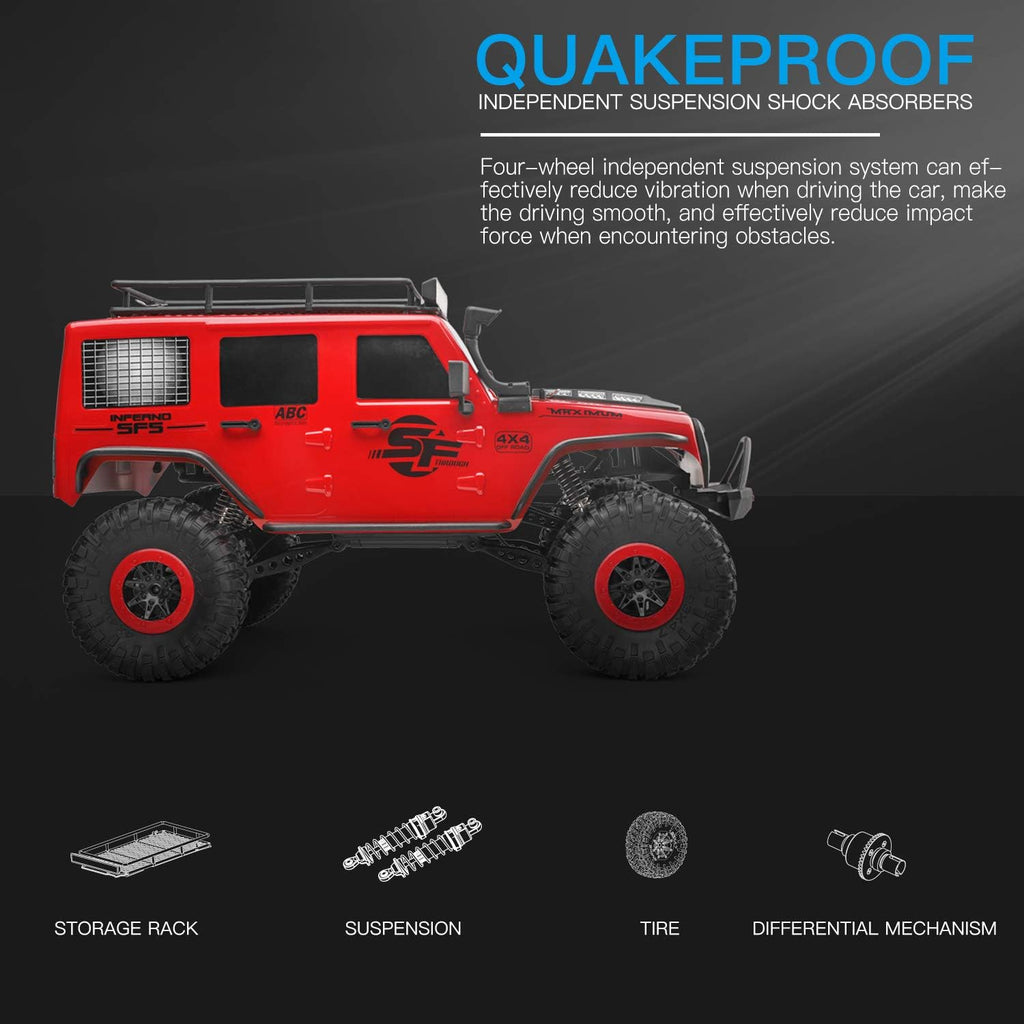 WLtoys 104311 RC Car, 1/10 Scale 4WD 2.4Ghz Remote Control Car, Brushed Motor Off-Road Crawler Car RTR for and Adults