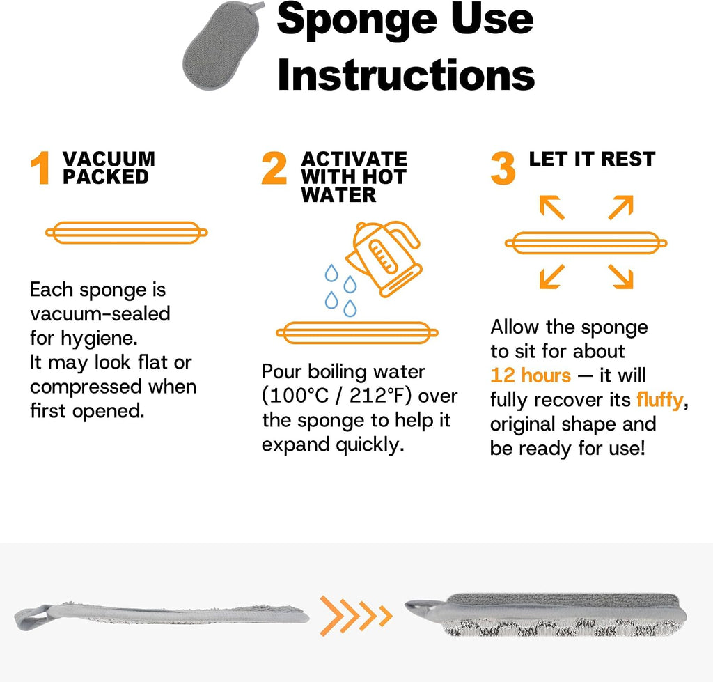Multi-Purpose Dish Sponges Kitchen, Dual-Sided Non Scratch Scrub Sponges