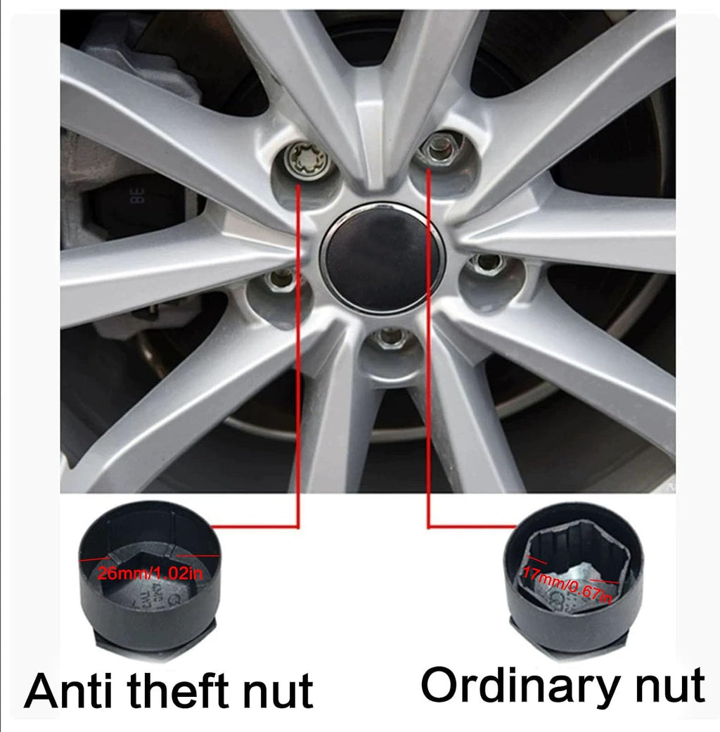 Lug Nut Covers Wheel Center Caps Tire Screw Cap for Audi A1 A3 A4 A5 A6 A7 A8 Q2 Q3 Q5 Q7 S5 TT 24PCS+Disassembly