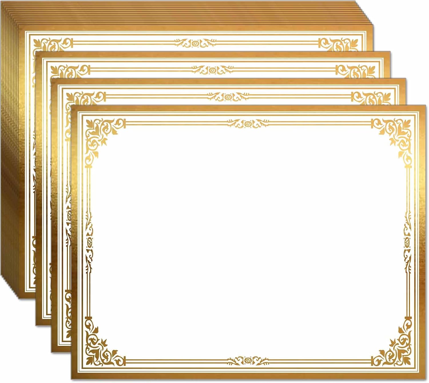 Professional Certificate Paper 8.5 x 11 for Printing, Diploma Paper, Award Certificates Paper, 80 lb, 15 Count, Gold