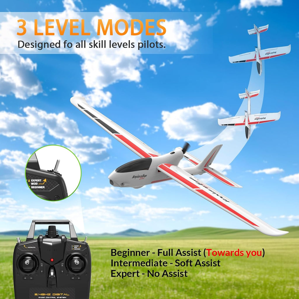 VOLANTEXRC RC Glider Plane 4CH, New Version Remote Control Airplane with 6-Axis Gyro for Beginners, 3 Flight Modes &