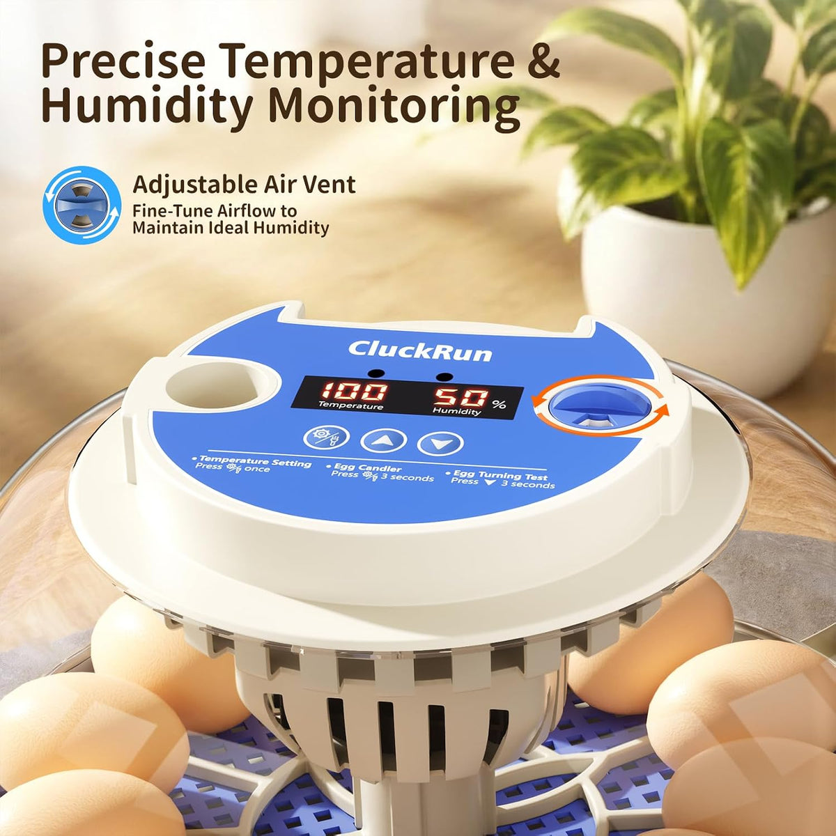 12 Egg Incubators for Hatching Eggs, Auto Turning, Temp & Humidity Control