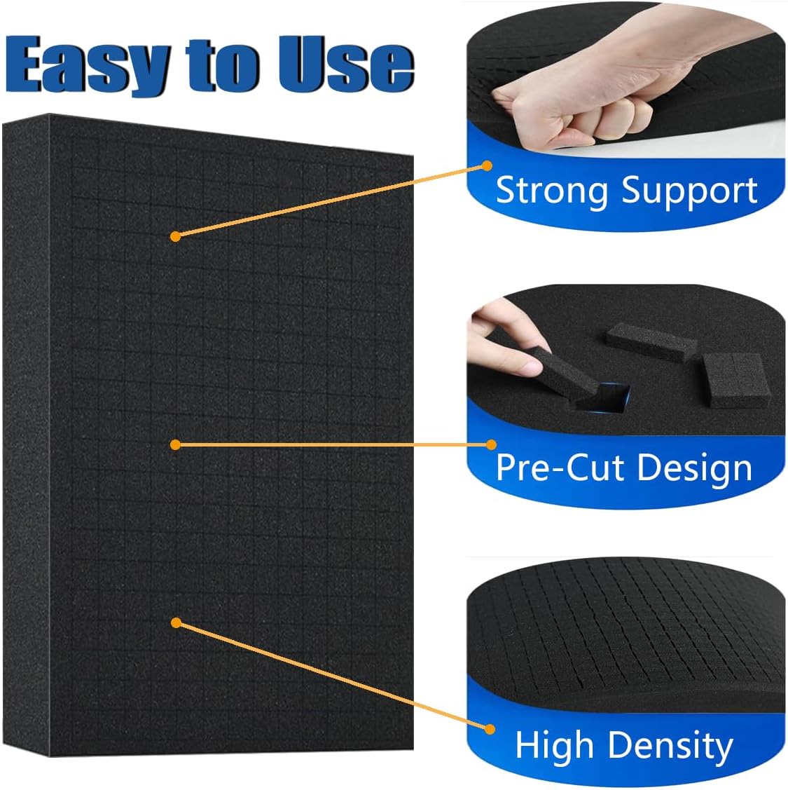 Tool Box Foam Inserts for Cases, 8pcs High Density Foam Sheets Foams Board Pick and Pluck Foams, Tool Box Liner