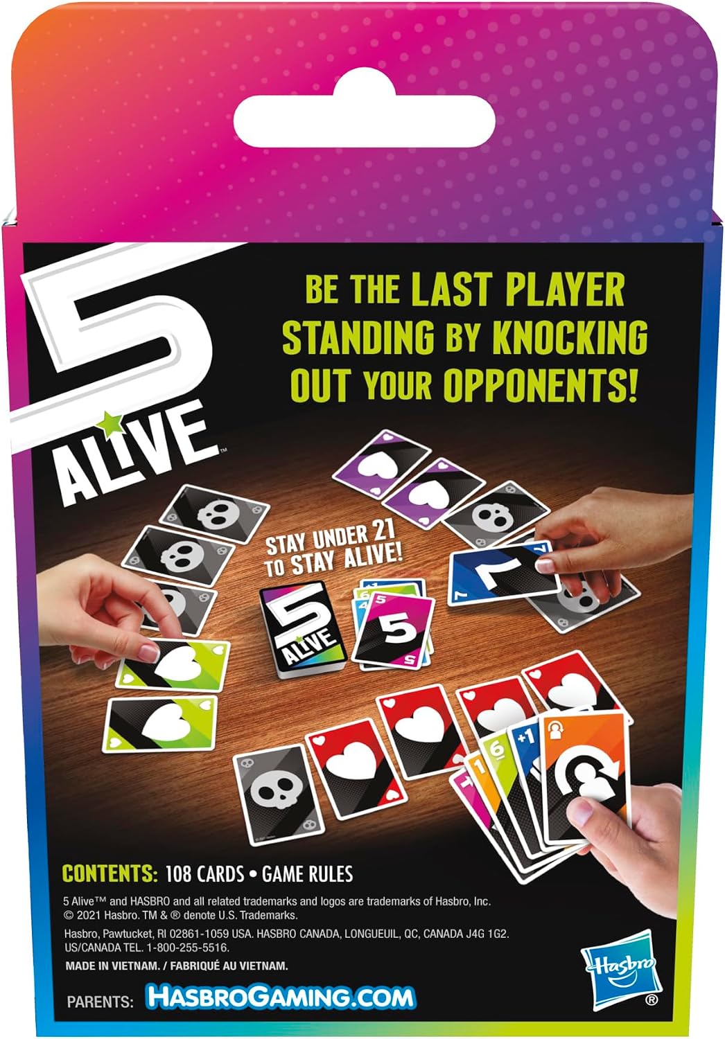 Hasbro Gaming 5 Alive Card Game, Fast-Paced Game for Kids and Families, Easy to Learn, 2 to 6 Players, Fun Summer