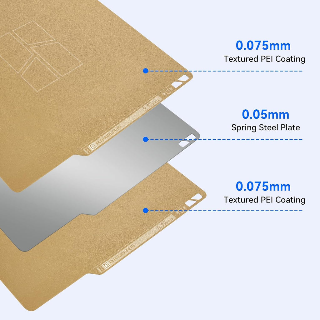 Bamboo Original Double Sided Textured PEI Build Plate Flexible Removal Spring Steel Sheet 257x257mm for Bambu Lab X1C