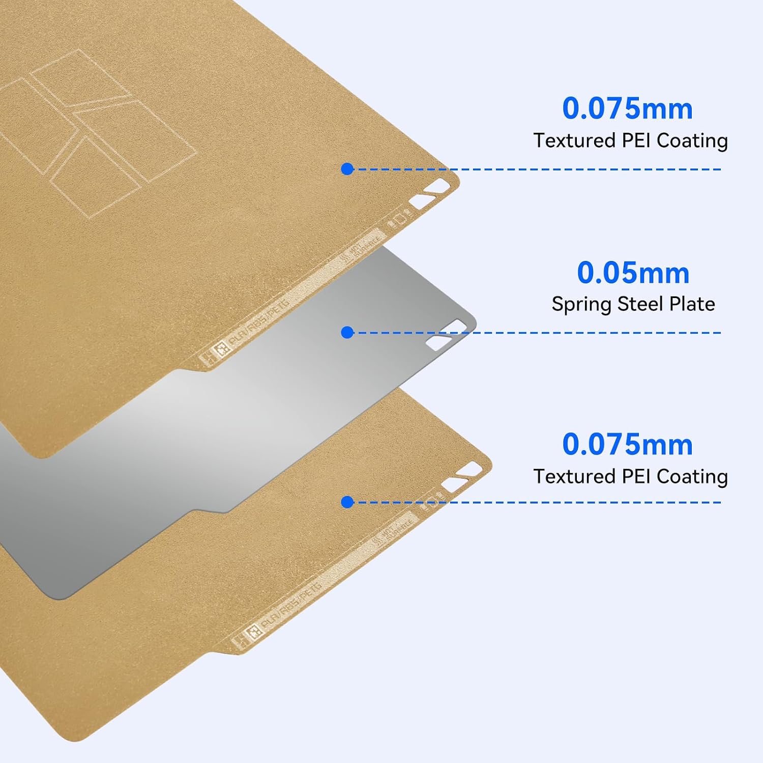 Bamboo Original Double Sided Textured PEI Build Plate Flexible Removal Spring Steel Sheet 257x257mm for Bambu Lab X1C