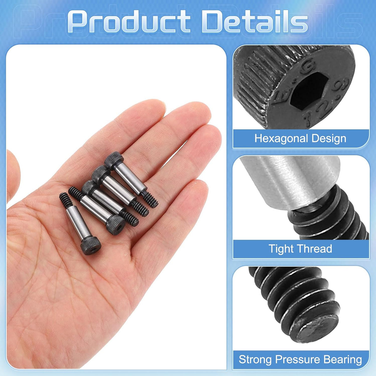 uxcell Hexagon Socket Head Screw,3/4" L,1/4" Dia,#10-24 Thread,10pcs