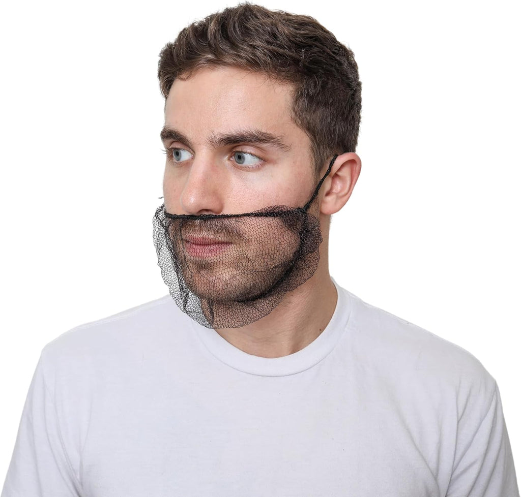 Disposable Honeycomb Nylon Beard Nets | Breathable, Durable | [BLACK | BROWN | WHITE | 18" | 21"]