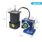 CNCTOPBAOS 120W Worm Gear Motor NMRV30 Gearbox 40:1 40K w/Speed Governor
