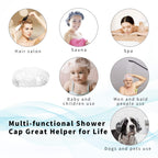 Disposable Shower Caps 100 Pcs - Multi-Purpose Thickening Elastic Bath Cap Plastic Waterproof Clear Shower Caps Bath