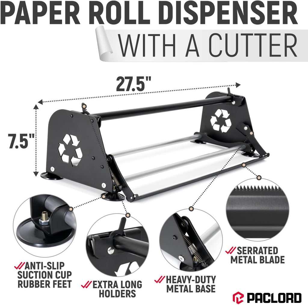24" Paper Dispenser with Cutter + White Butcher Paper Roll