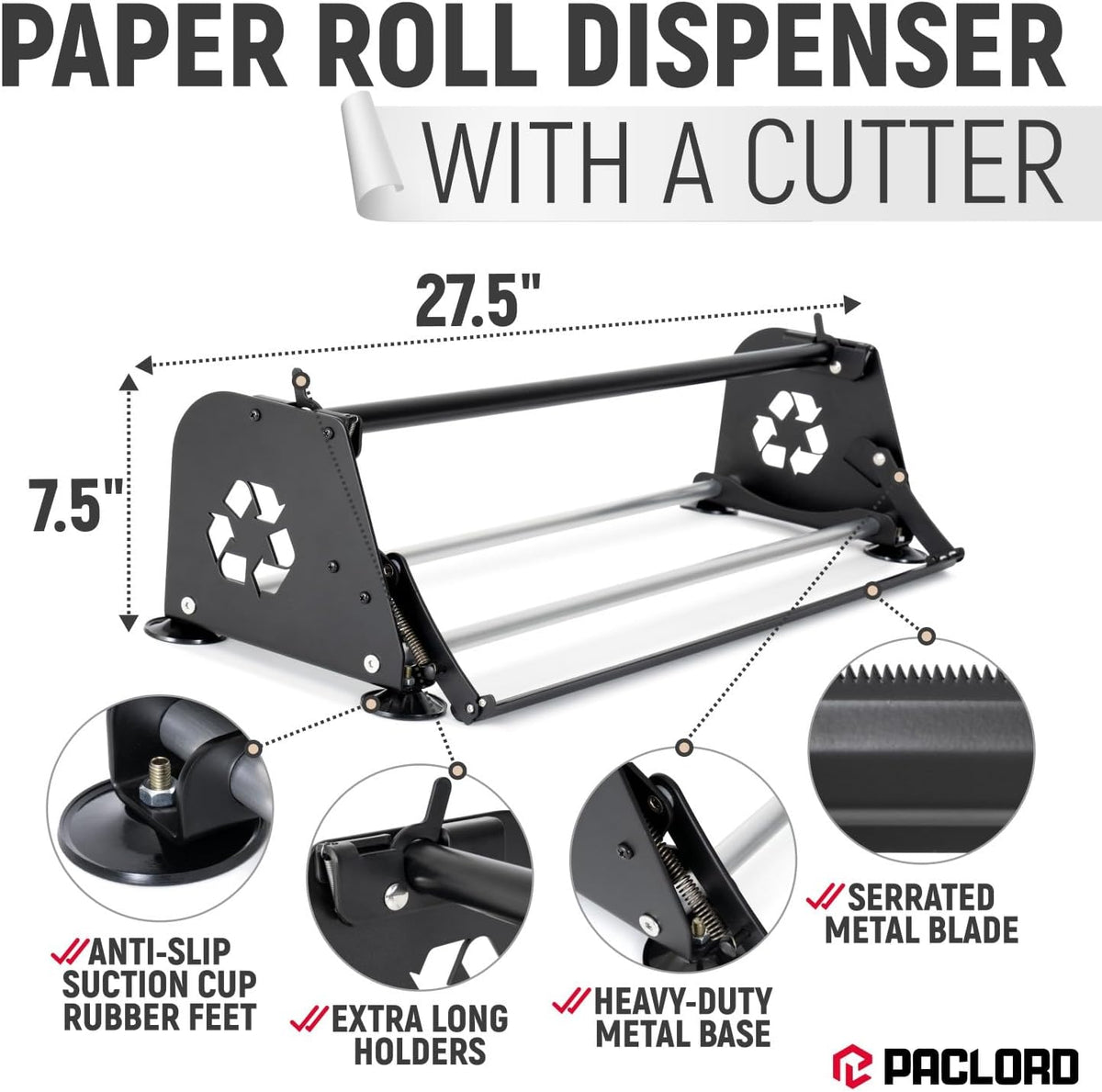 24" Paper Dispenser with Cutter + White Butcher Paper Roll
