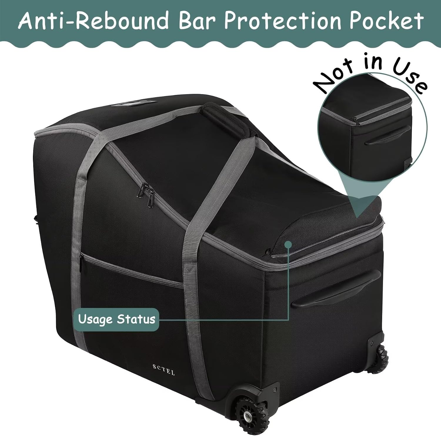 Infant Car Seat Travel Bag Fit Doona Car Seat Stroller and Base, Chicco Keyfit 35 and Base, Doona Travel Bag with