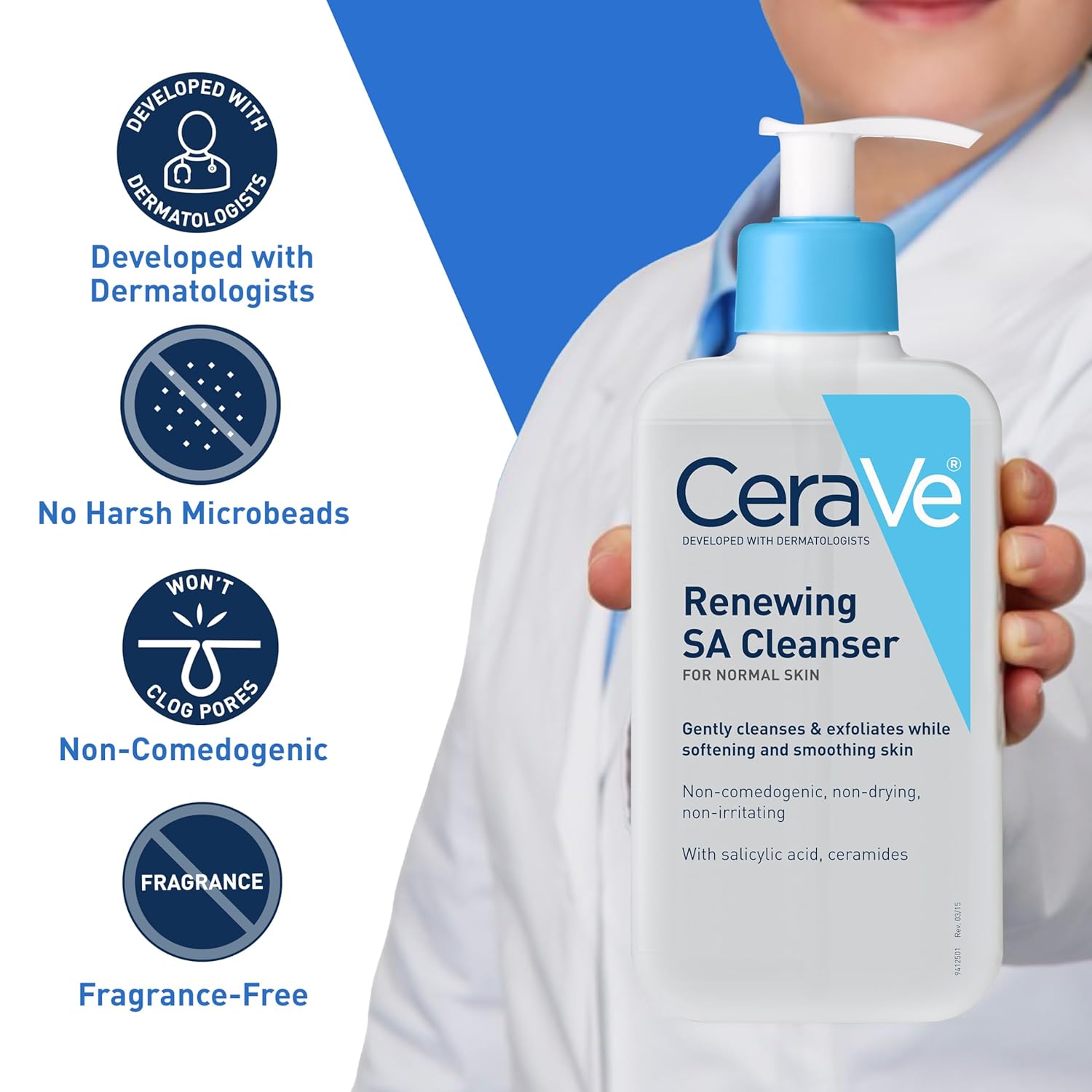 Renewing Salicylic Acid Cleanser, Formulated With Hyaluronic Acid, Niacinamide, & Ceramides, Gentle BHA Exfoliating