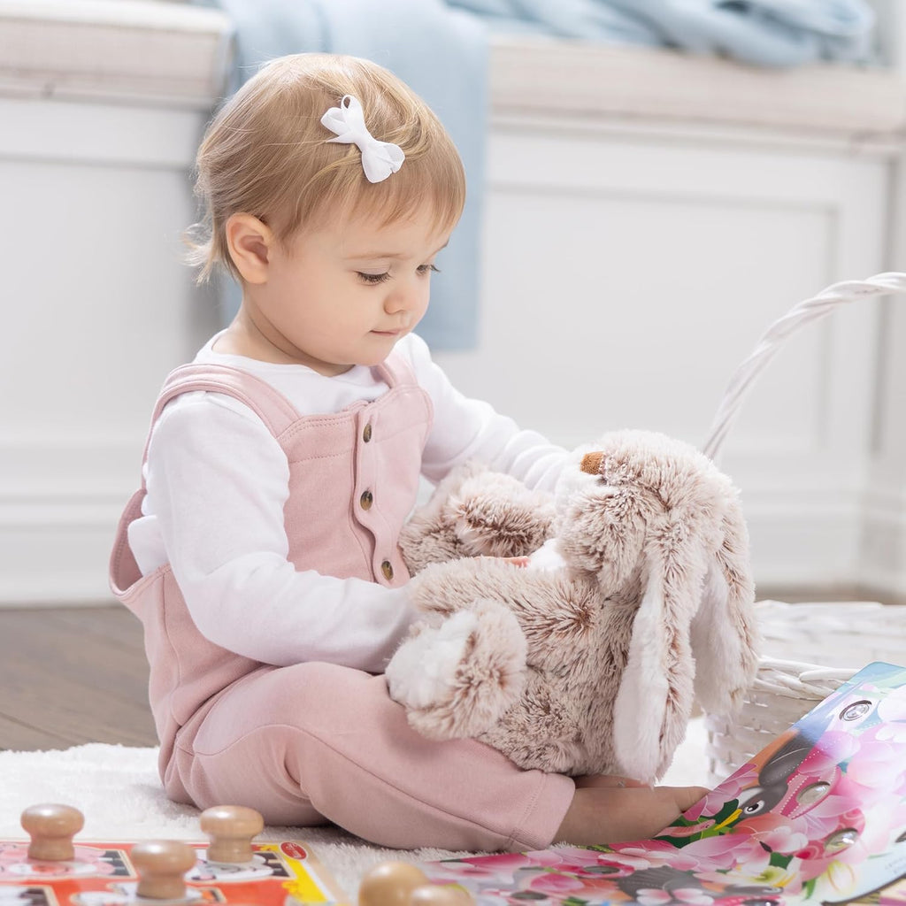 Melissa & Doug Burrow Bunny Stuffed Animal Plushie with Big Feet, Floppy Ears & Fluffy Tail, Adorable Pretend Play