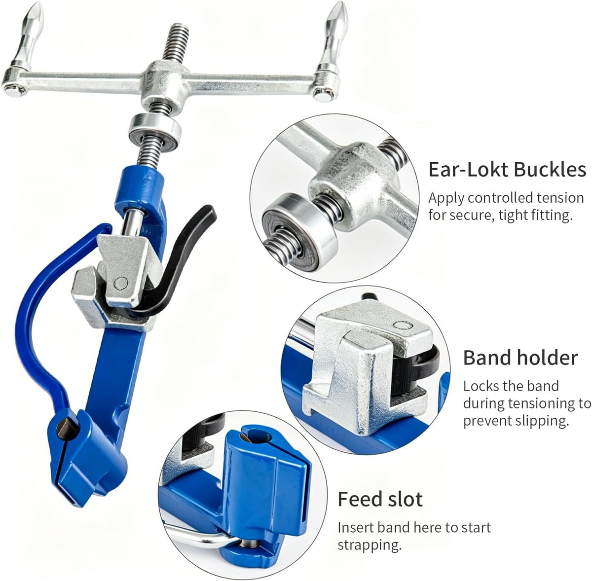 Banding Strapping Kit - Stainless Steel Banding Coil (3/4" x 100ft x 0.03") & Ear-Lokt Buckles (100pcs) - Silver