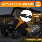 ATV Cover Waterproof 4 Wheeler Cover, Fits up to 57", Black | Outdoor Heavy Duty Oxford Quad Cover with Windproof Buckle