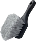 Wheel & Tire Brush for Car Rim, Soft Bristle Car Wash Brush, Cleans Tires & Releases Dirt and Road Grime, Short