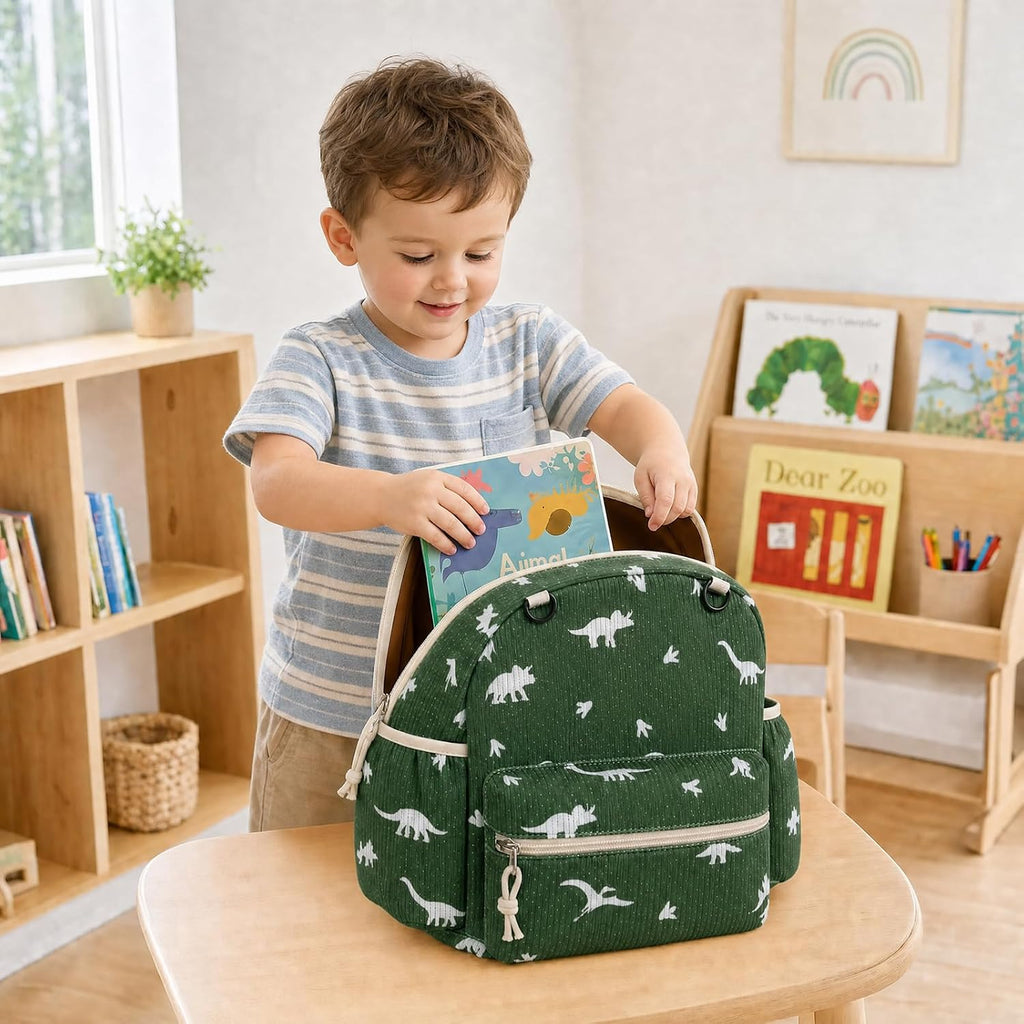 Corduroy Toddler Backpack for Boys & Girls, Kids Backpacks | Small Kids Bookbag for School 2-4 Preschool Kindergarten